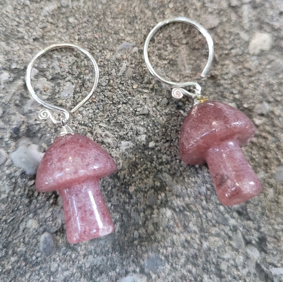 Sterling Silver Mushroom Earrings NWOT - Picture 3 of 3